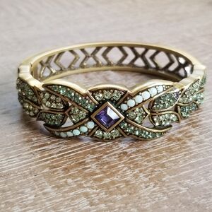 Heidi Daus Crystal Hinged Clamper Bangle Bracelet